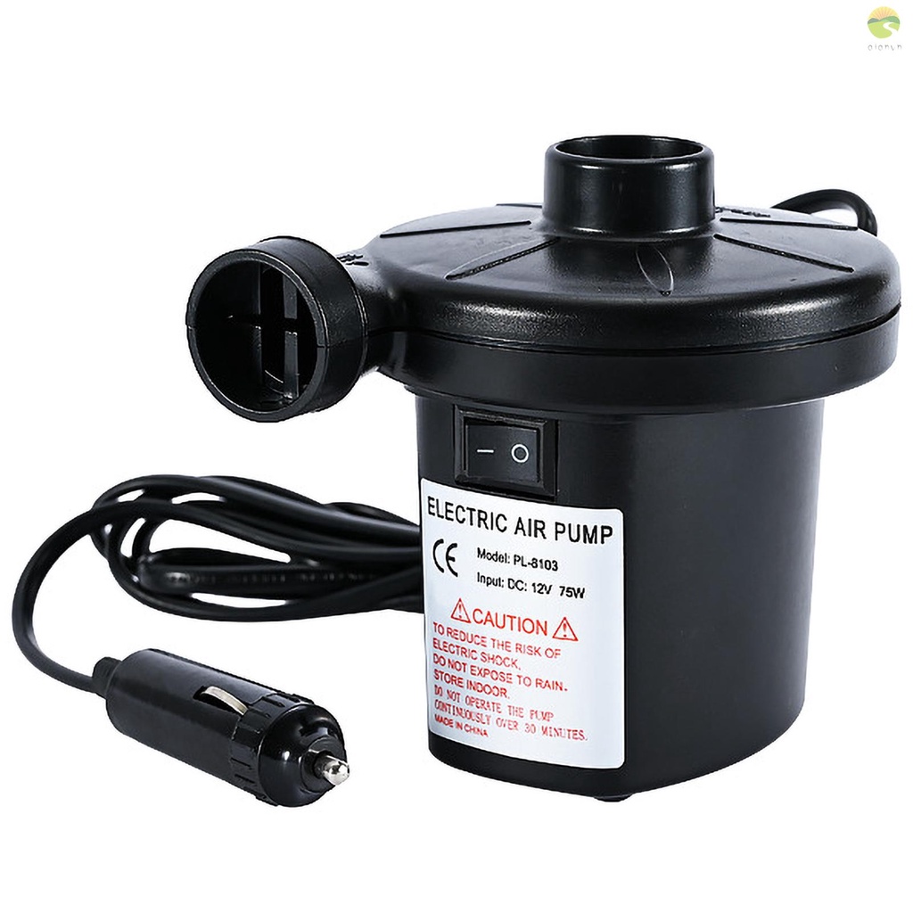 Máy Bơm Hơi Điện Tử Với 3 Vòi Phun 12V Cho Phao Bơi/Giường Hơi