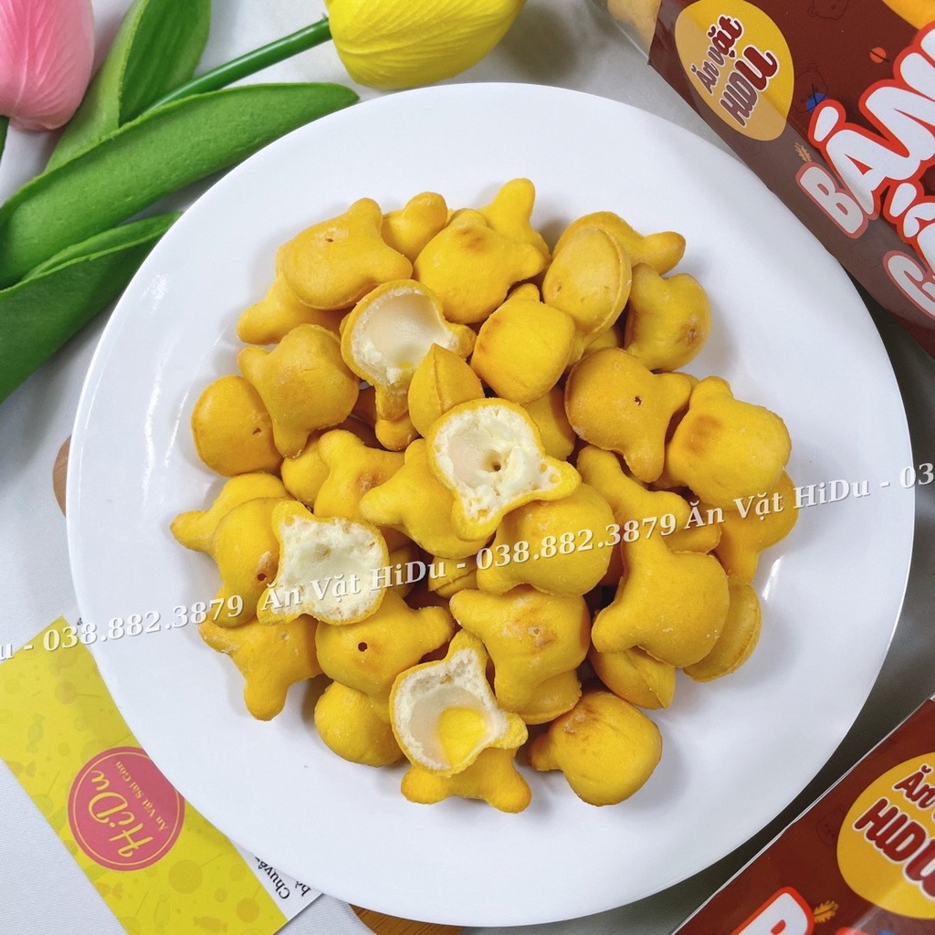 Bánh gấu nhân kem sữa 400gr Hủ pet Ăn vặt HiDu