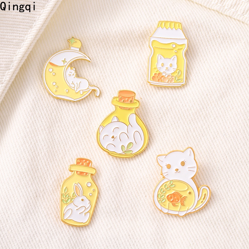 Ghim cài áo Miss Zoe họa tiết mèo thỏ hoạt hình dễ thương