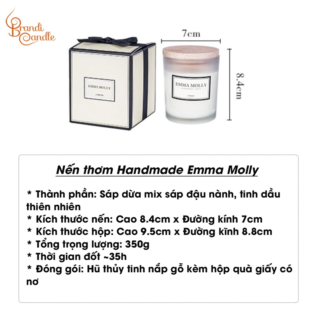 Nến Thơm Handmade Không Khói Emma Molly Hàng Nhập Khẩu