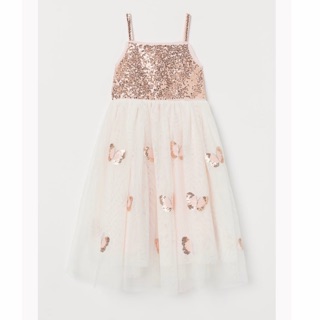 Đầm Tulle H&M - Váy Tulle Sequin Hồng Nhạt Size (18M-3Y) - H&M JP