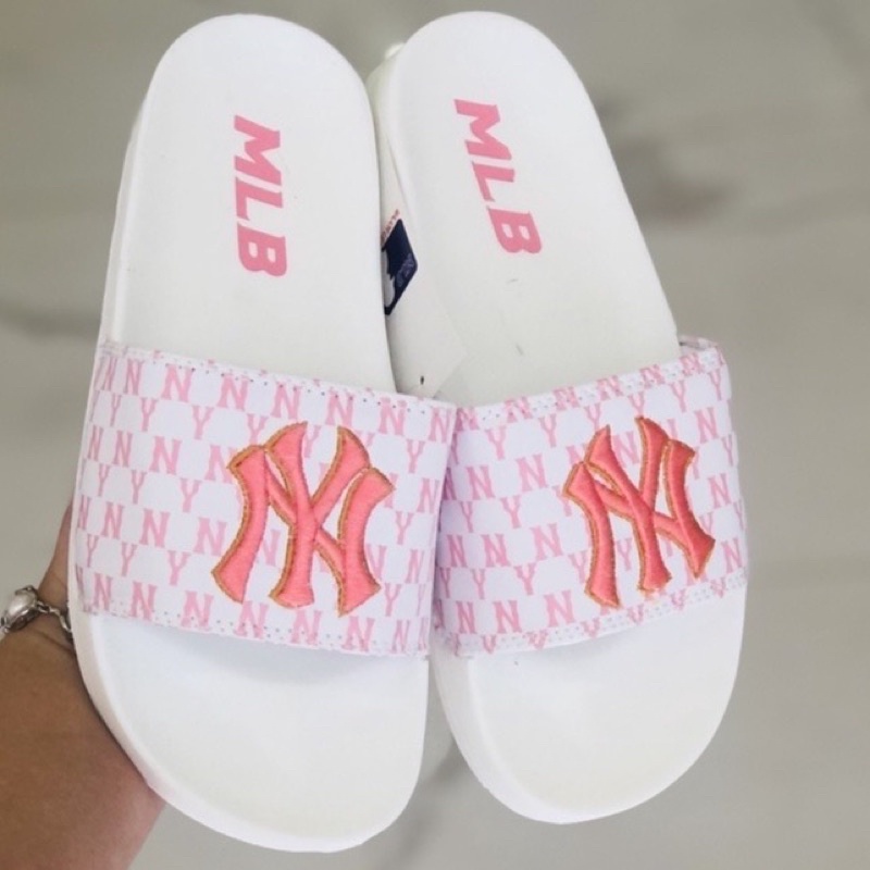 Dép unisex ❤️FREESHIP❤️ dép M.L.B ny bóng chày  ngang thể thao nữ Thêu NY-NY nỗi nhiều màu xịn gv