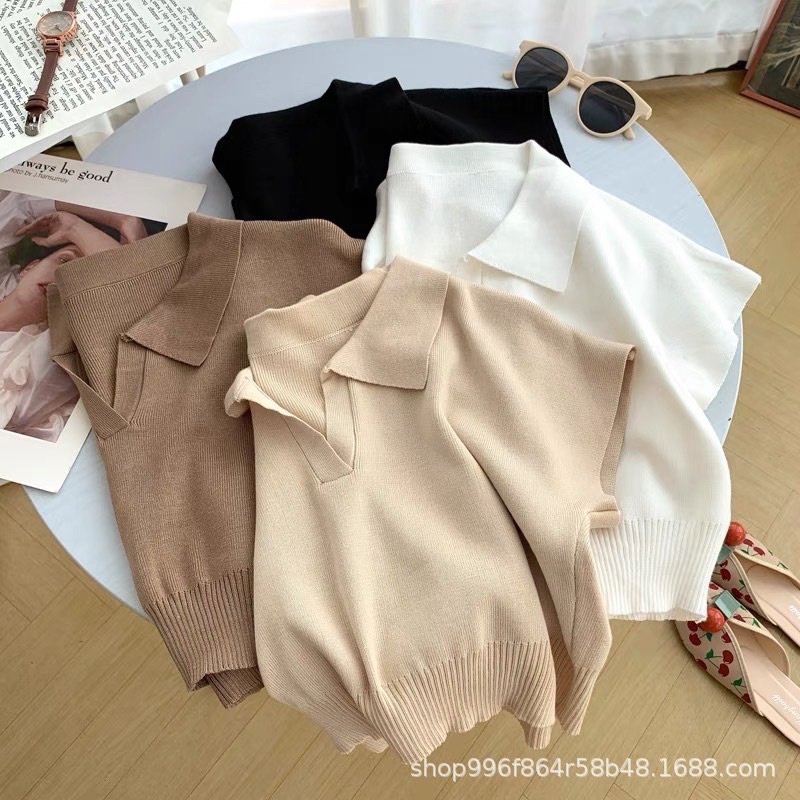 Áo len montogi cổ polo dáng ngắn (ảnh thật/ có sẵn) | BigBuy360 - bigbuy360.vn