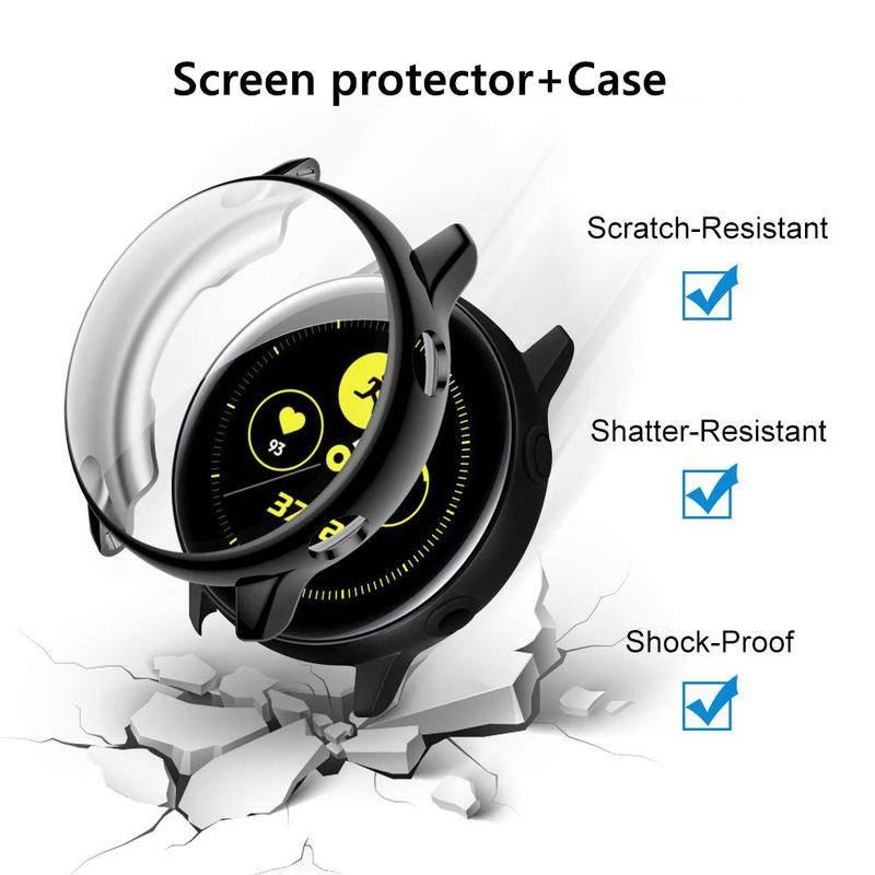 Ốp + Miếng dán bảo vệ màn hình TPU cho Samsung Galaxy Watch 4 3 40mm 44mm 41mm 45mm Active 2 40MM 44MM