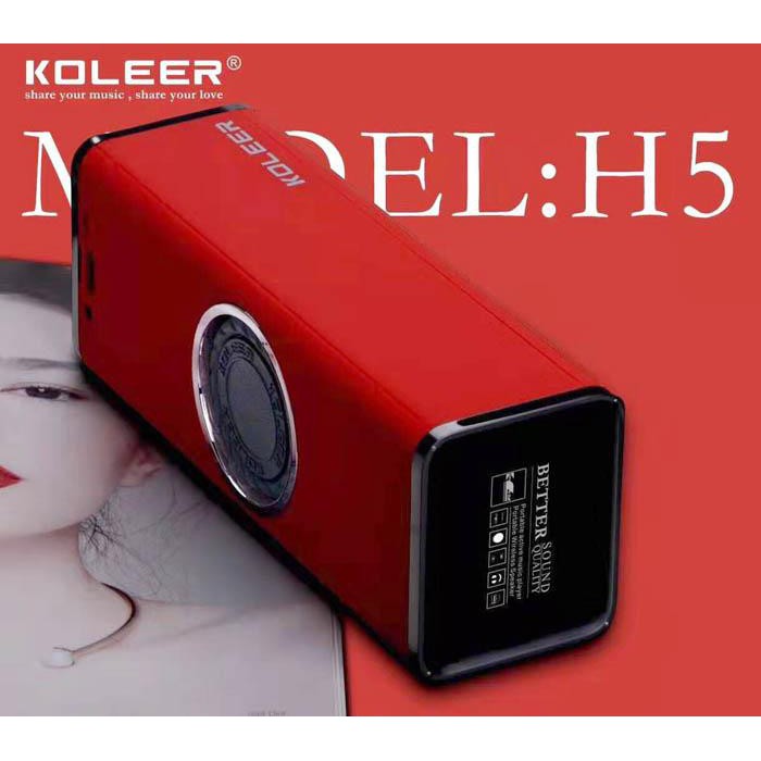 Loa bluetooth KOLEER SU-H5 bass căng đét - hỗ trợ thẻ nhớ/USB/AUX/FM (Màu ngẫu nhiên)