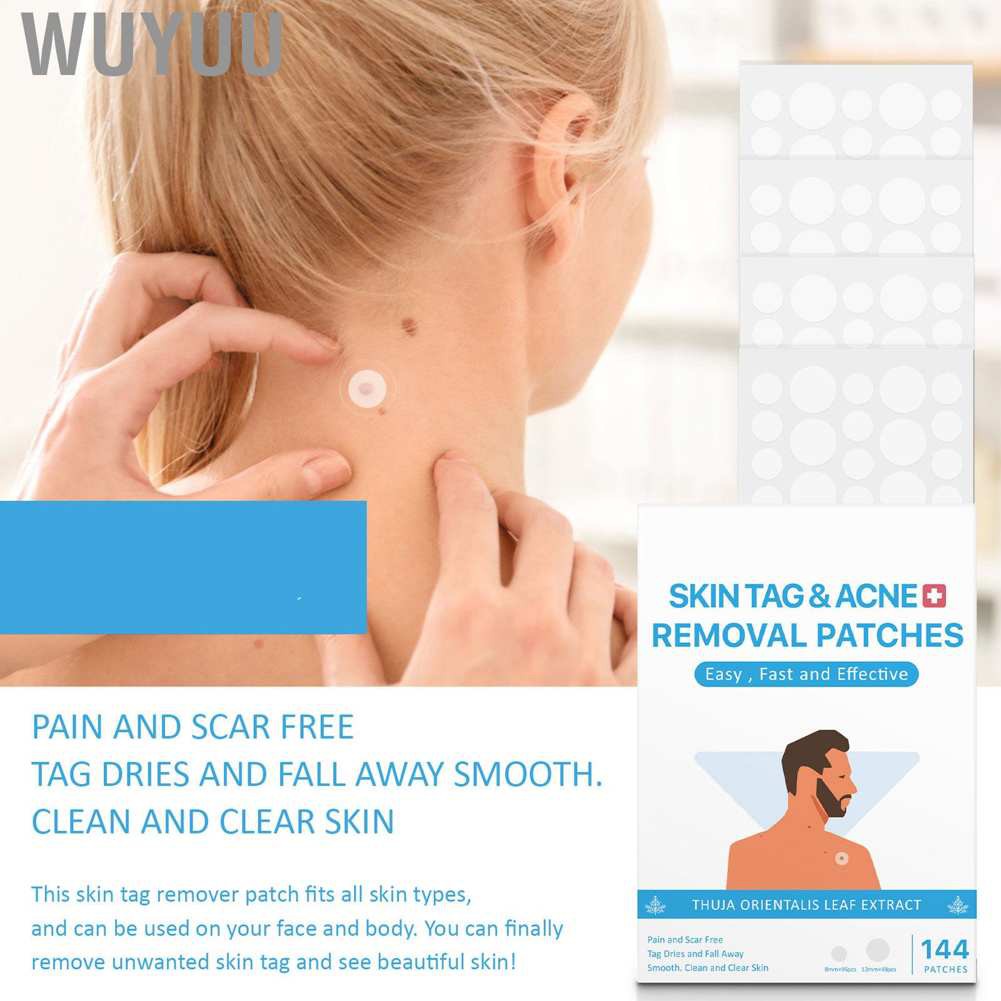 Wuyuu 4pcs Skin Tag Remover Patches Ultra‑Thin Acne Stickers