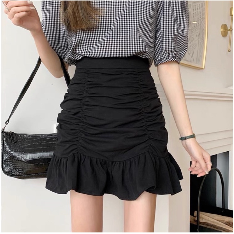 CHÂN VÁY ĐUÔI CÁ NHÚN CẠP CAO CÓ QUẦN TRONG | CHÂN VÁY ÔM BODY ☘️☘️🎀By bear.story | BigBuy360 - bigbuy360.vn