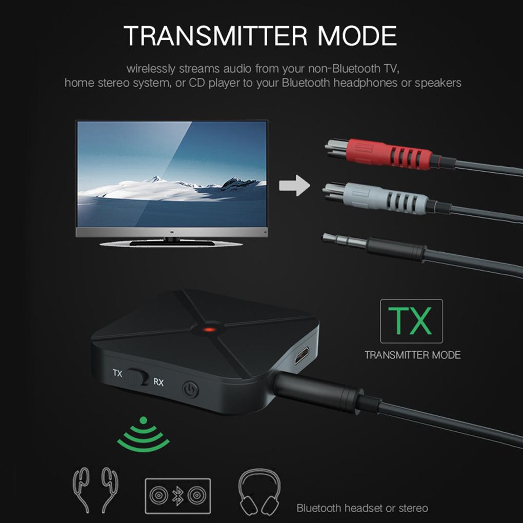 Set Thiết Bị Nhận Âm Thanh Bluetooth 4 2 Trong 1 Có Giắc Cắm 3 5MM AUX