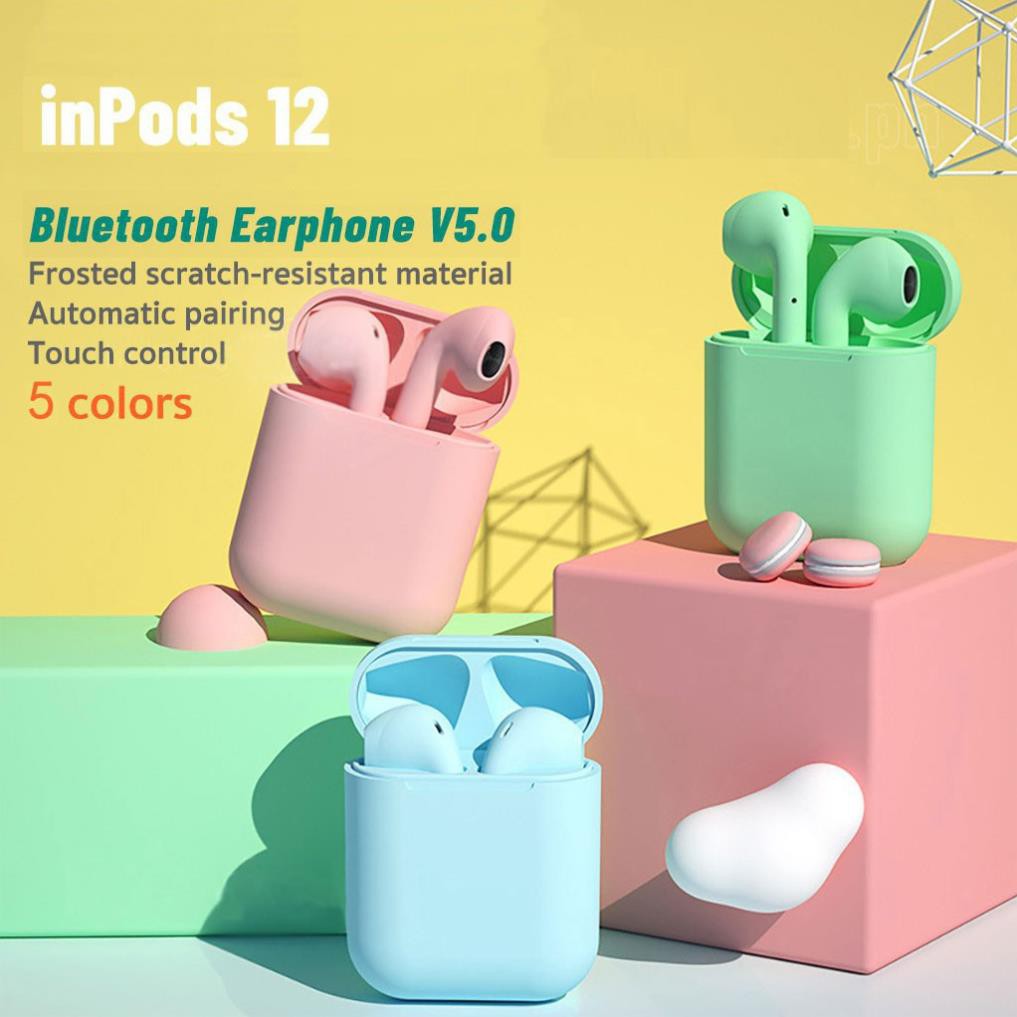 Tai nghe Bluetooth Inpos i12 TWS ko dây dùng cho Android Samsung ĐT táo