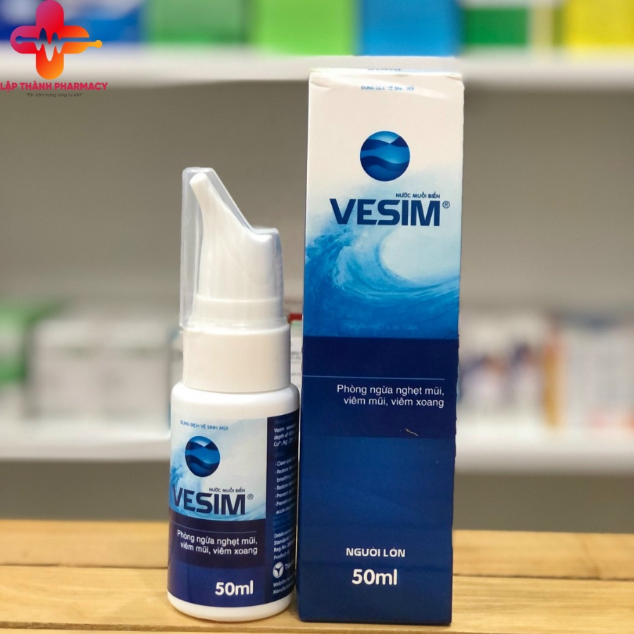 XỊT MŨI NƯỚC MUỐI BIỂN VESIM NGƯỜI LỚN, PHÒNG NGỪA NGHẸT MUI, VIÊM MŨI, VIÊM XOANG