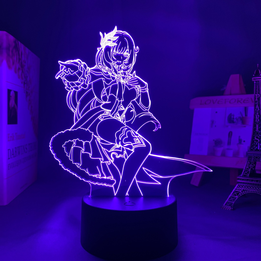 Đèn Ngủ 3d Hình Anime Elysia Có Điều Khiển Từ Xa Và Cổng Sạc USB Trang Trí Nhà Cửa