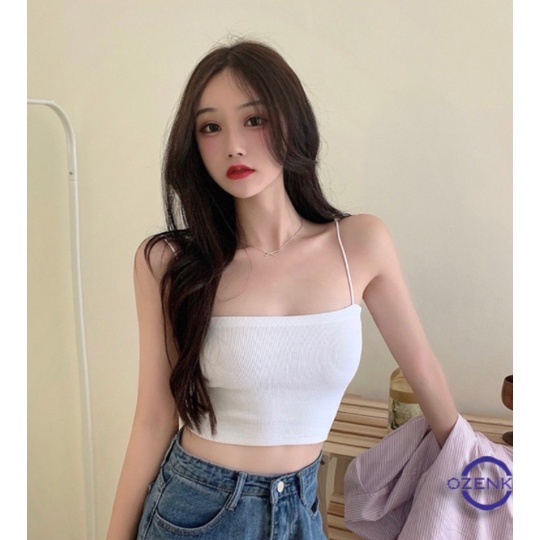 Áo croptop 2 dây sợi bún thun gân - Áo hai dây Croptop kiểu Sexy body dáng ôm nữ Mùa Hè