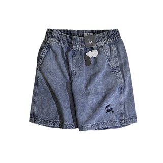 JEAN SHORTS Big Kid blue - quần short jean cạp thun ống rộng CHUỘT TRẮNG