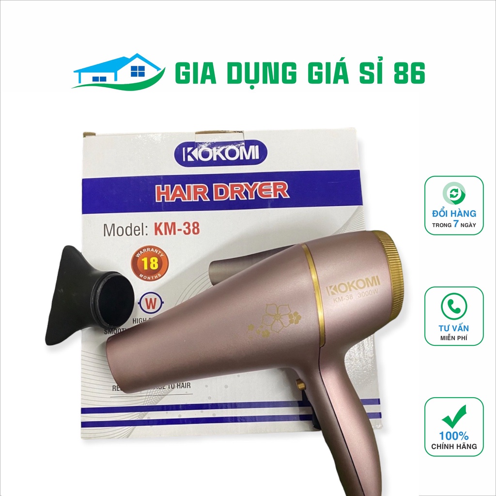 MÁY SẤY TÓC KOKOMI CÔNG SUẤT 3000w KM-38 có ánh sáng xanh