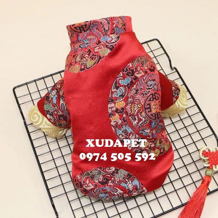 ÁO TẾT GẤM LỤA ĐỎ PHONG CÁCH TRUNG HOA XUDAPET – AGT7701