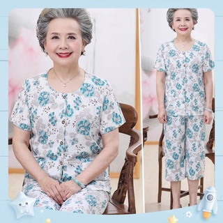 Đồ Bộ Trung Niên Chất Vải Lanh Lụa Quần Lửng