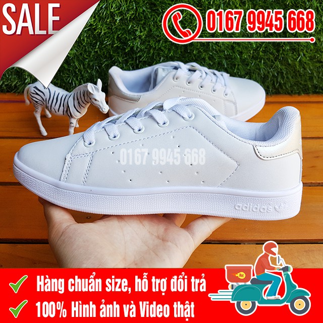 [SALE SỐC] Giày Thể Thao Stan Smith Gót Bạc Nam Nữ