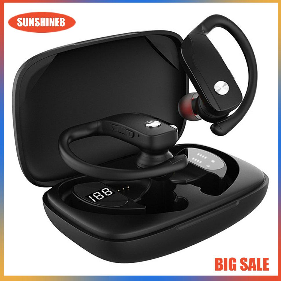 【SUN】T16 Earphones 5.0 Bass True Wireless Stereo Sport LED Display Ear Hook