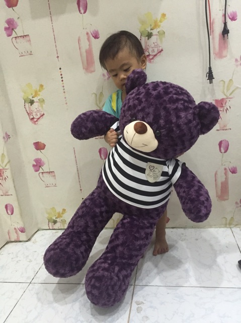 Gấu teddy khổ 1m màu tím than