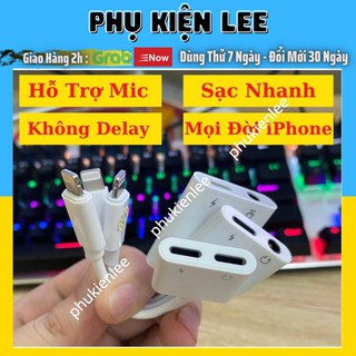 Jack Chuyển Đổi iPhone + Giắc Chia Cổng Vừa Sạc Vừa Sử Dụng Tai Nghe - IC Zin Apple Hỗ Trợ Mic - Phụ Kiện Lee
