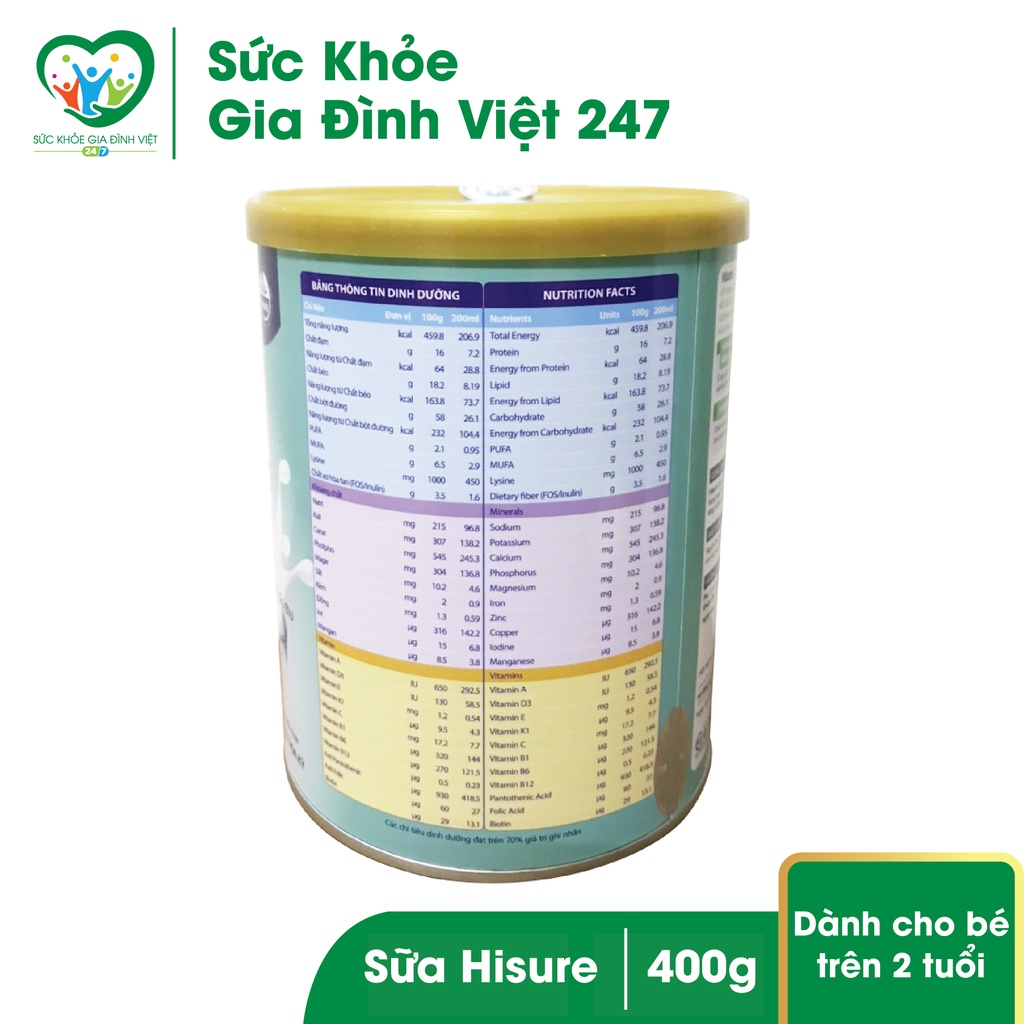 Sữa Hisure – Sữa dinh dưỡng cao năng lượng 400G - Sữa bột Hisure