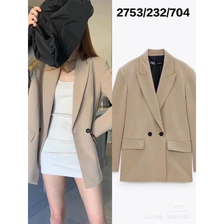 VEST ZARA ÁO KHOÁC BLAZER ZARA XUẤT DƯ NEW ITEM 2022 HÀNG 2 LỚP CÓ ĐỆM VAI 3 MÀU ĐEN - RÊU - BE HOT HIT