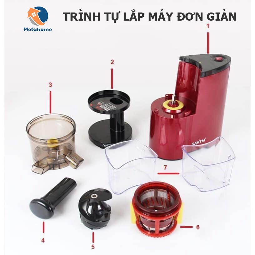 Máy ép trái cây, rau củ SAVTM ĐỜI MỜI NHẤT, cối xay hoa quả, công suất 150W dạng cối ép chậm siêu bền [BH 1 ĐỔI 1]