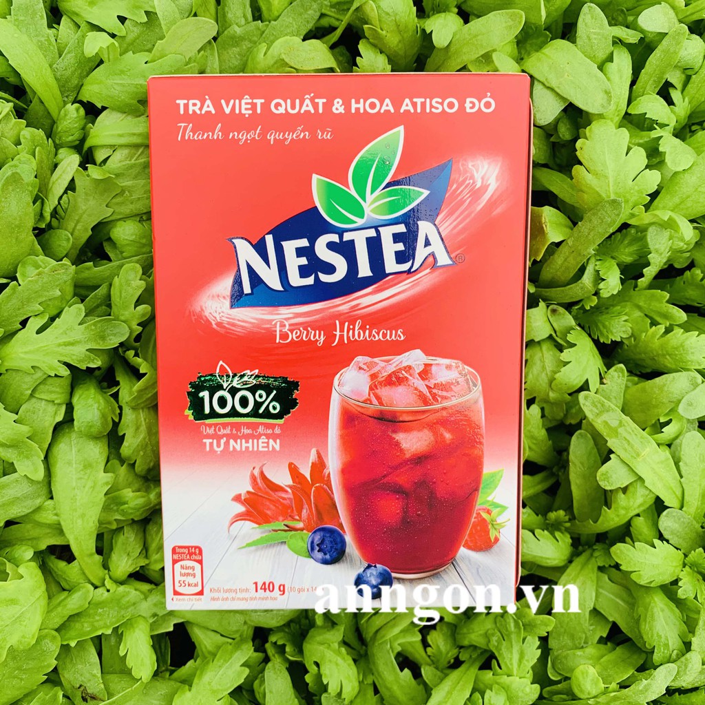 Trà Nestea hương Việt quất & Hoa Atiso đỏ thanh lọc cơ thể.