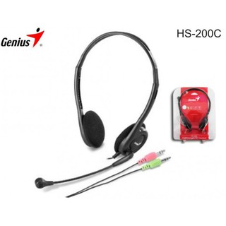[TAI NGHE CHỤP TAI 2 jack có Mic] Tai Nghe headphone Có Dây Genius HS - 200C (Mic Xoay, 2 Jack 3.5) - Hàng chính hãng