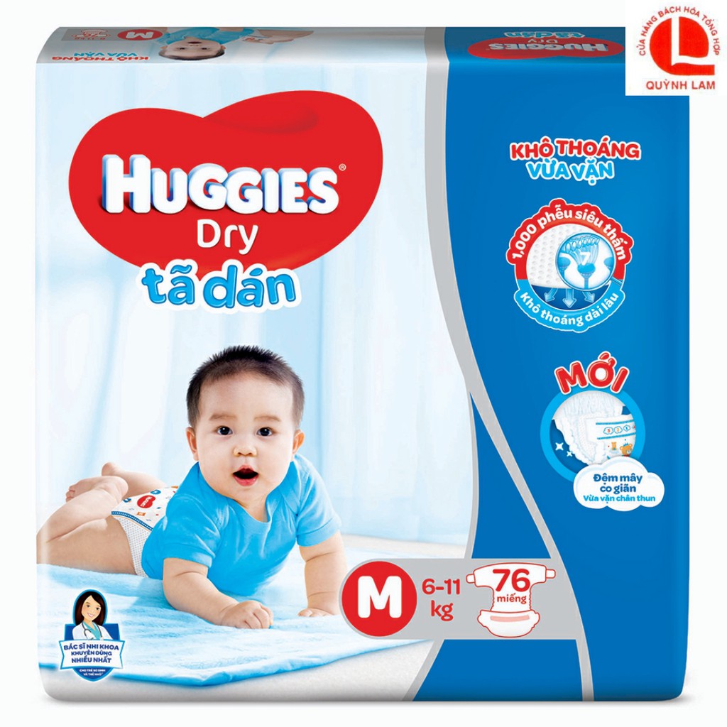 Tã dán Huggies Size M26, M48, M76