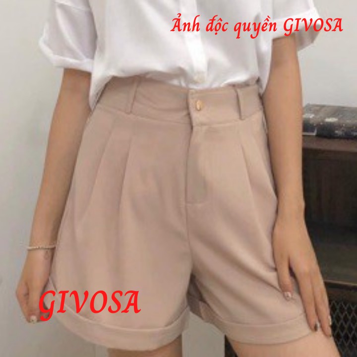 Quần short nữ Goness cạp cao chất vải Vintex cao cấp co giãn tốt tôn dáng | BigBuy360 - bigbuy360.vn