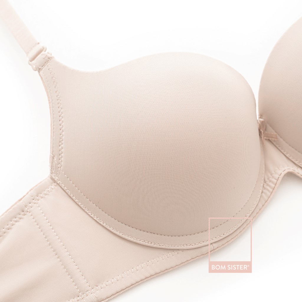 Áo lót mút vừa có gọng thun lạnh màu trơn nâng ngực tự nhiên BOM SISTER MU1005