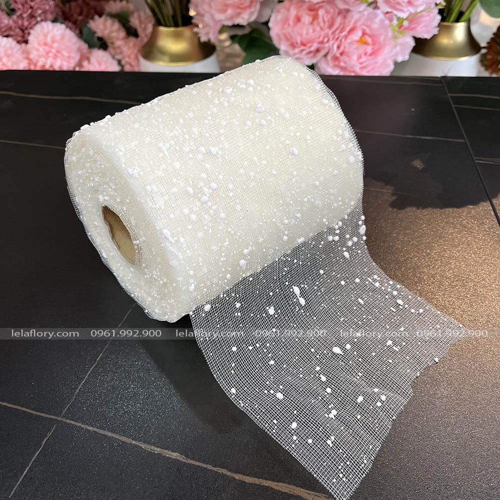 GIẤY GÓI HOA LƯỚI TUYẾT CUỘN NGẮN - GIA0066