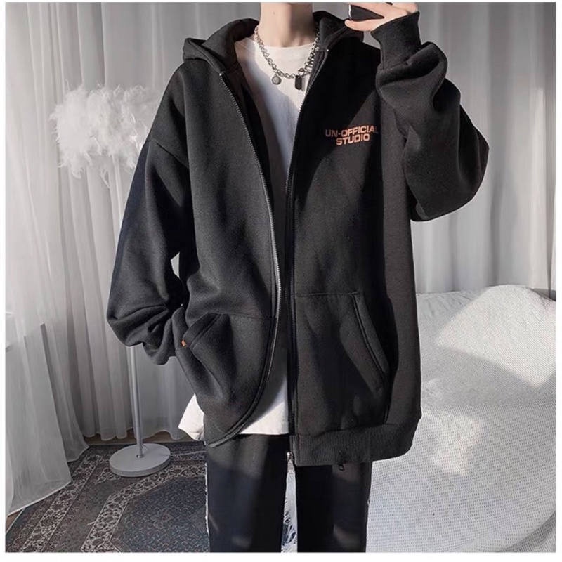 ÁO KHOÁC NỈ NAM NỮ DÁNG RỘNG free size 70ky