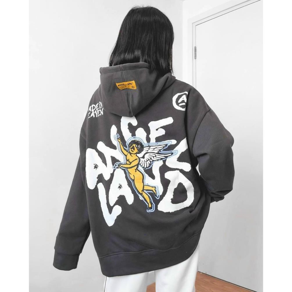 Áo Khoác Hoodie Khóa Kéo ANGEL LAND  Xu Hướng Hàn Quốc  2 Màu thời trang việt