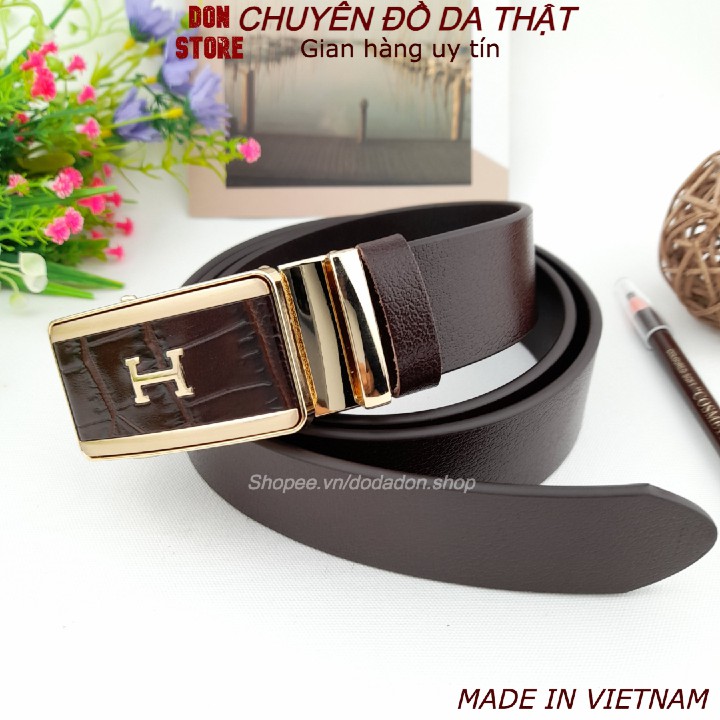 [Leather 100%] Thắt Lưng Nam Khóa INOX Dây Da Bò Nguyên Miếng 1 Lớp - Hàng Cao Cấp ( BH 12 THÁNG)