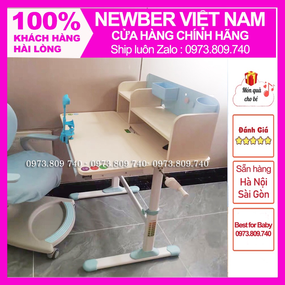 Bàn học thông minh chống gù chống cận Newber Disney G300 .Kích thước 80CM có giá sách, điều chỉnh chiều cao.