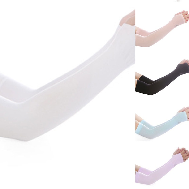 Găng cánh tay chống nắng bằng lụa lạnh thời trang unisex