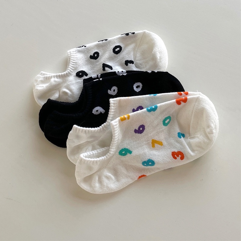 Vớ cotton chống trượt thoáng khí họa tiết số vui nhộn thời trang mùa hè cho nữ