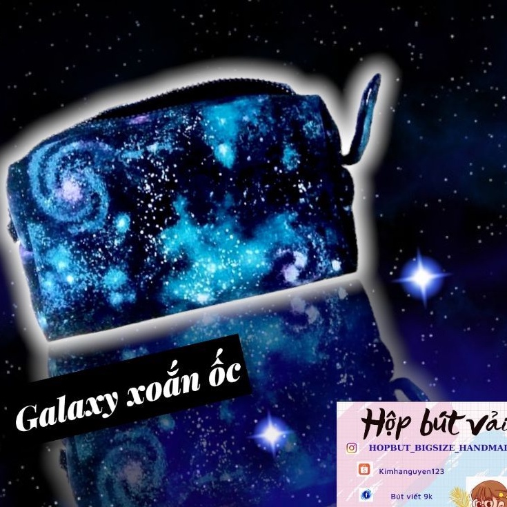 Hộp bút galaxy xanh min