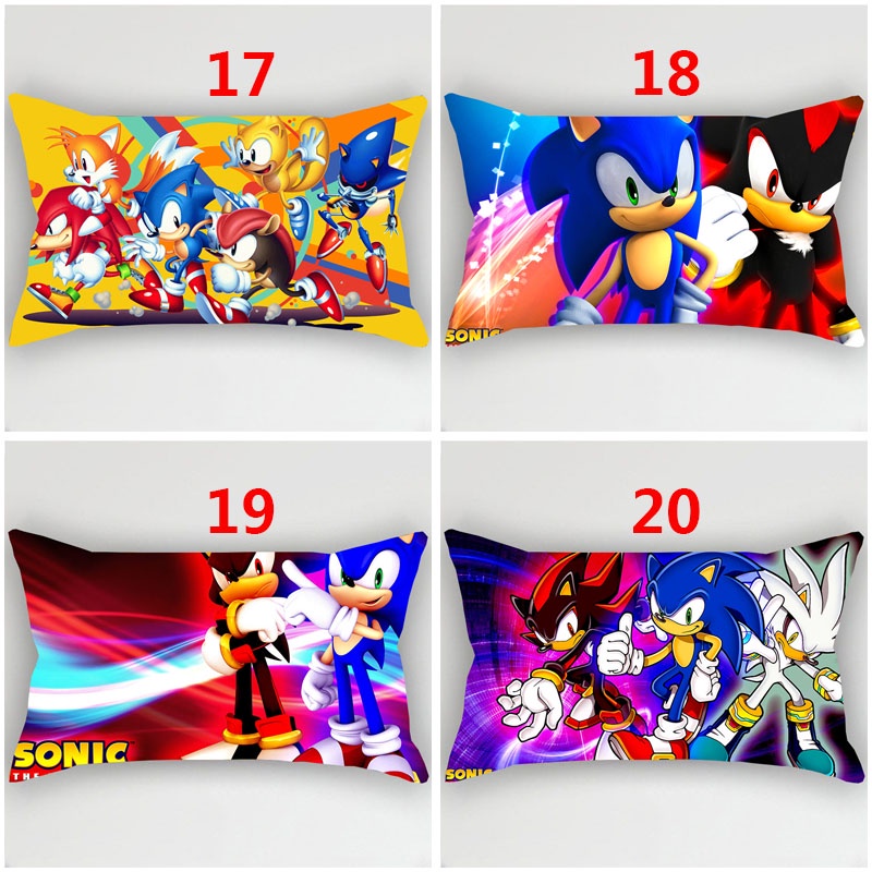 Vỏ bọc gối hình chữ nhật in hình Sonic The Hedgehog 50x30cm chất lượng cao