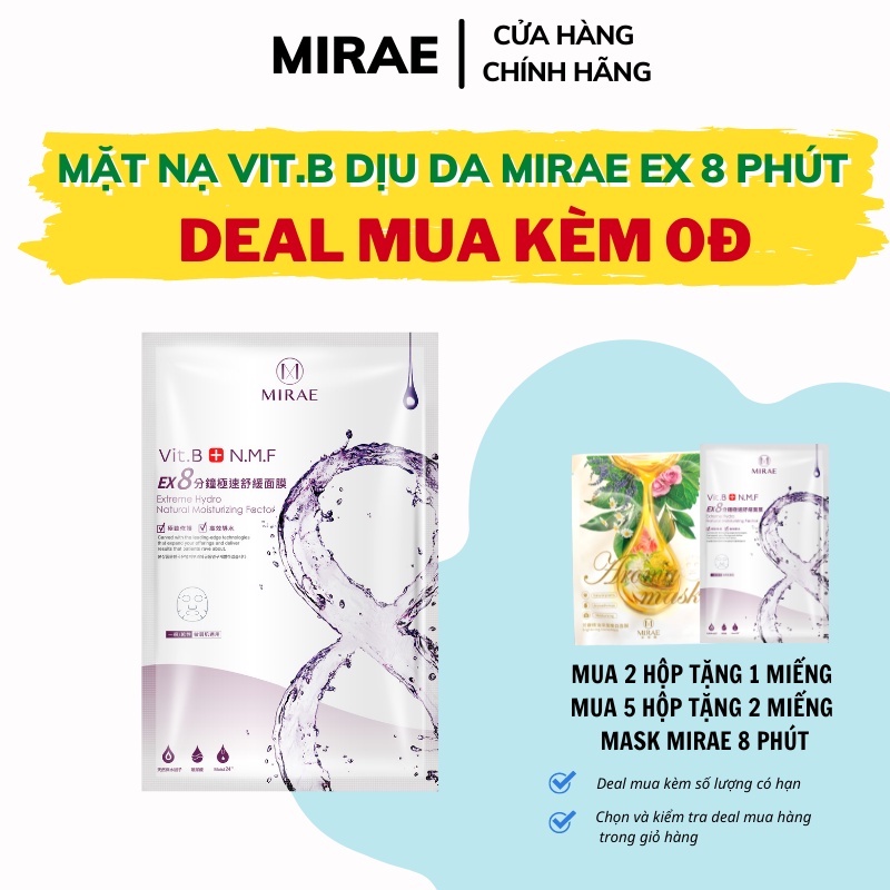 Mặt nạ Mirae EX8 Phút làm dịu da cấp tốc – Vit.B phục hồi da giúp giúp da căng mịn