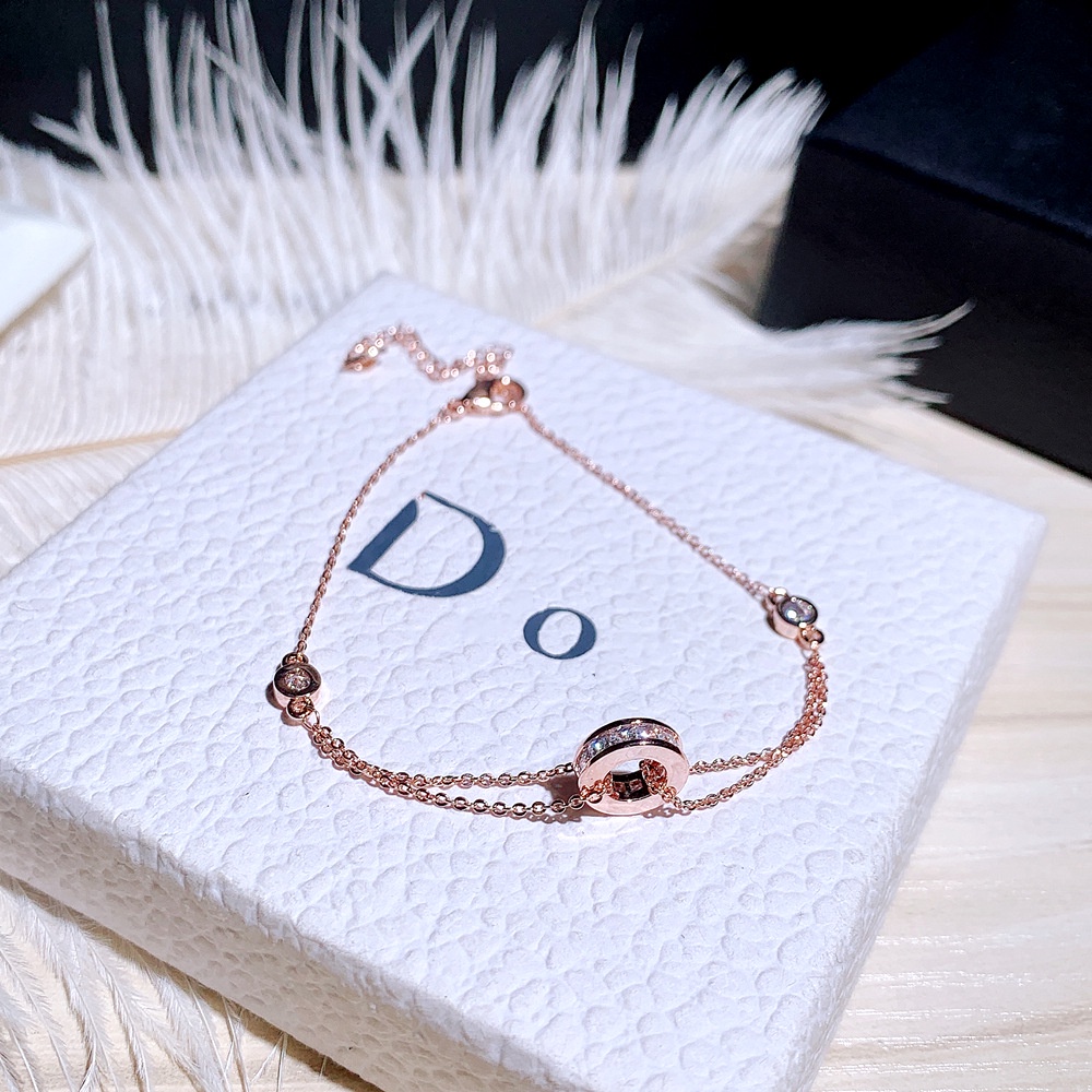 Vòng Tay Mạ Vàng 18k Đính Đá Zircon Đơn Giản Thời Trang Cho Nữ