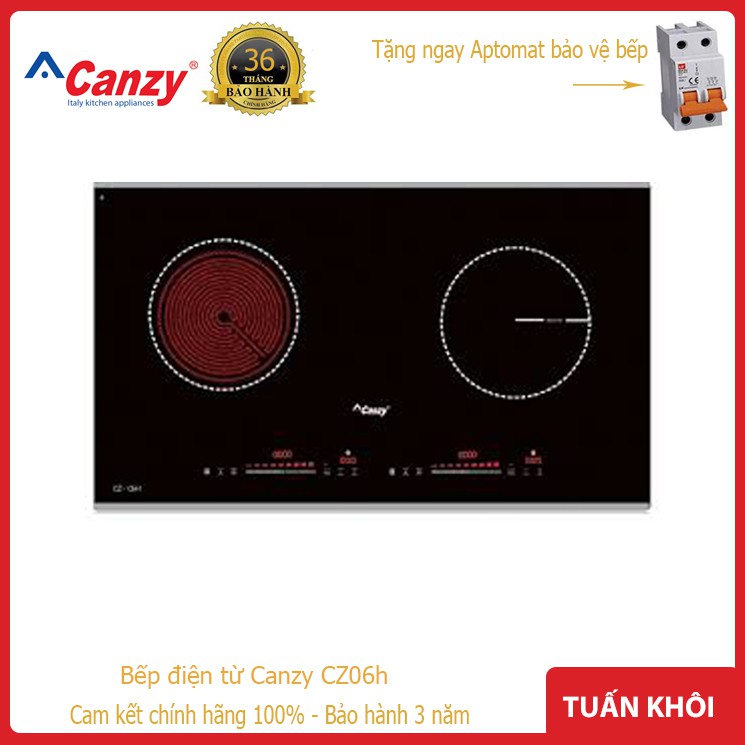 Bếp điện từ hồng ngoài Canzy CZ06H 1 từ 1 hồng ngoại Tích kiệm điện năng