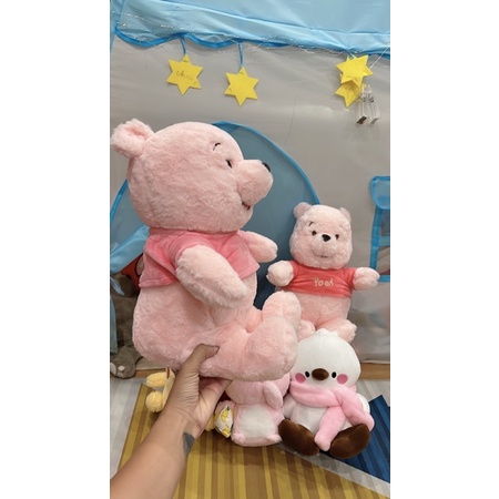 Thú nhồi bông gấu Pooh hồng size to 45-50cm