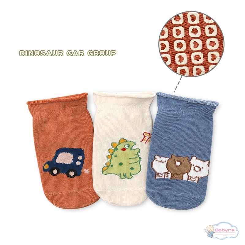 Set 3 Đôi Tất Cotton Chống Trượt Cho Bé Sơ Sinh