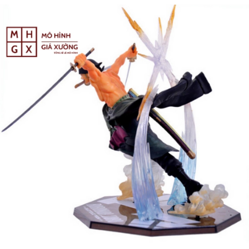 Mô hình One piece Zoro figure F.zero có 2 đầu hàng cao cấp đế có chữ tên nhân vật Zoro cao 18cm có hiệu ứng đặc biệt