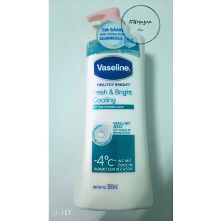 Sữa Dưỡng Thể Vaseline Dịu Mát Sáng Da Healthy White Fresh &amp; Fair Cooling UV Gel Lotion 350ml