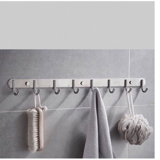 Thanh móc treo quần áo găn tường 8 móc 50cm inox ko gỉ sét
