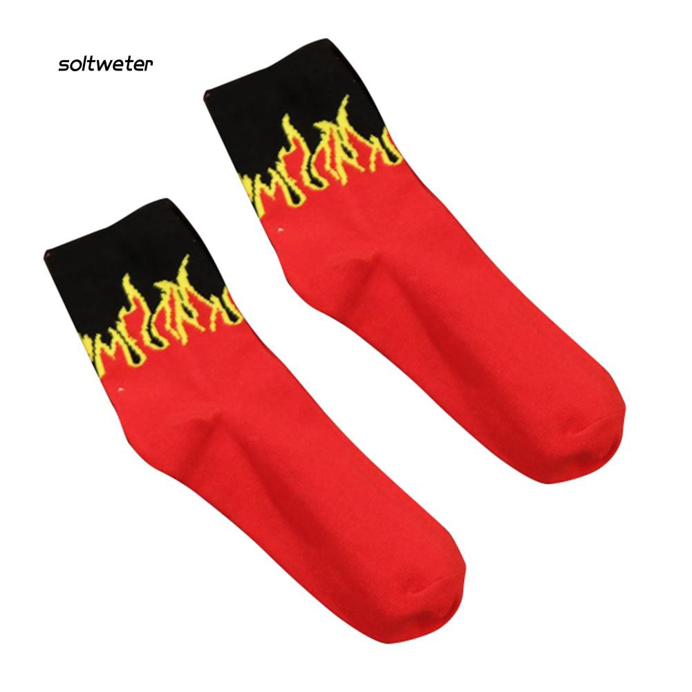 Vớ cao cổ giữ ấm in họa tiết ngọn lửa sáng tạo dành cho cả nam và nữ